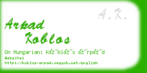 arpad koblos business card